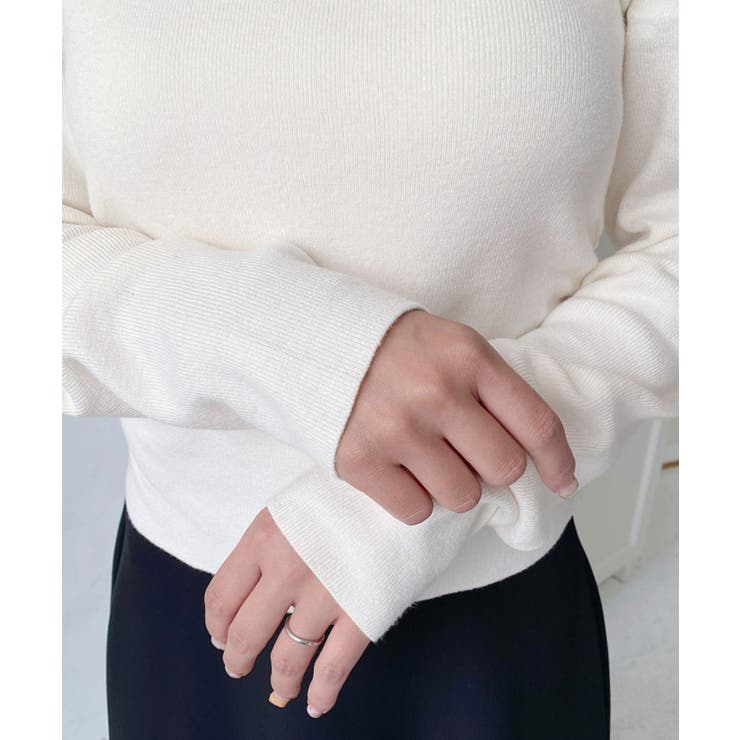 アシメワンショルリブニットプルオーバー | moment+ | 詳細画像13 