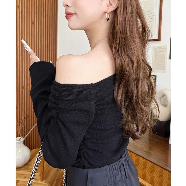 アシメワンショルリブニットプルオーバー | moment+ | 詳細画像20 