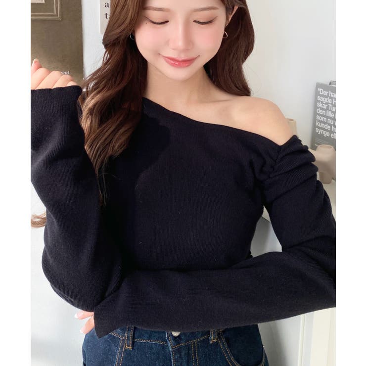 アシメワンショルリブニットプルオーバー | moment+ | 詳細画像25 