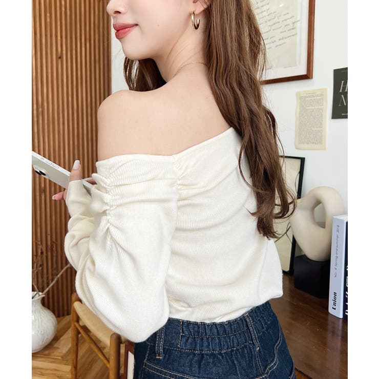 アシメワンショルリブニットプルオーバー | moment+ | 詳細画像4 