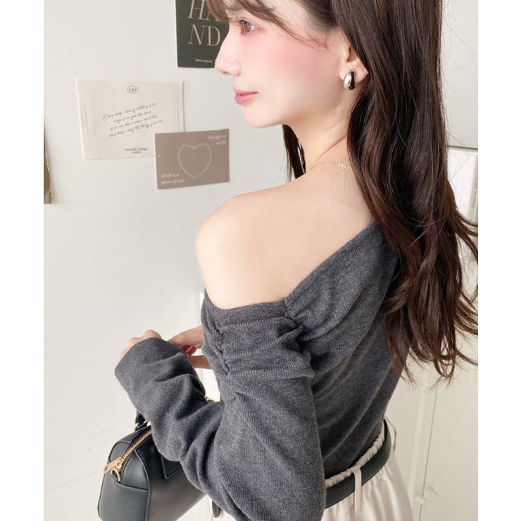 アシメワンショルリブニットプルオーバー | moment+ | 詳細画像41 