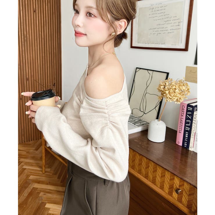 アシメワンショルリブニットプルオーバー | moment+ | 詳細画像57 