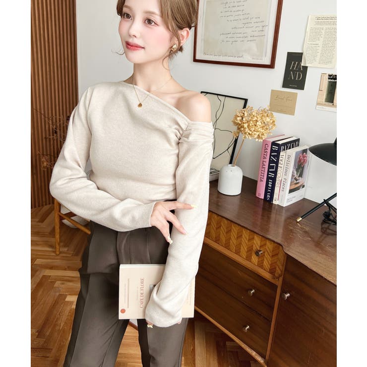 アシメワンショルリブニットプルオーバー | moment+ | 詳細画像59 