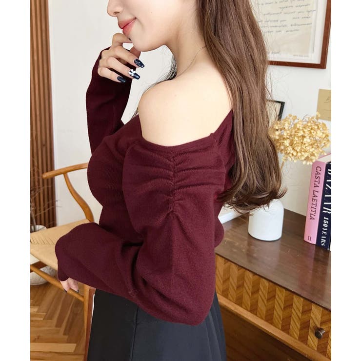 アシメワンショルリブニットプルオーバー | moment+ | 詳細画像61 