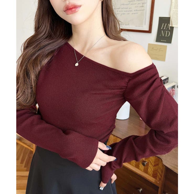 アシメワンショルリブニットプルオーバー | moment+ | 詳細画像63 