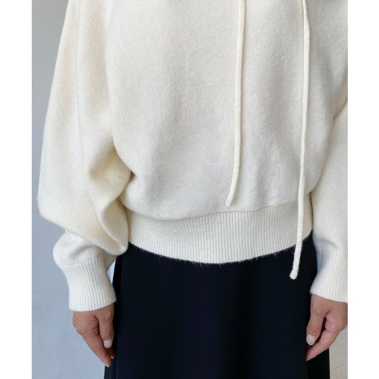 ストラップチョーカーネックリボンアシメワンショルダーニットプルオーバー | moment+ | 詳細画像21 