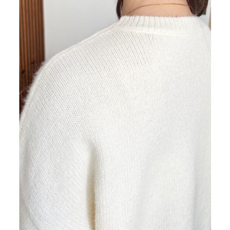 リボンビジューショート丈もちもちニットプルオーバー | moment+ | 詳細画像9 