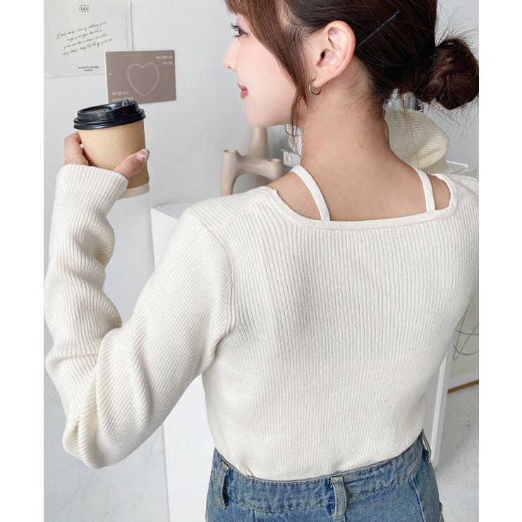 ホルターネックリブニットプルオーバー12G | moment+ | 詳細画像19 