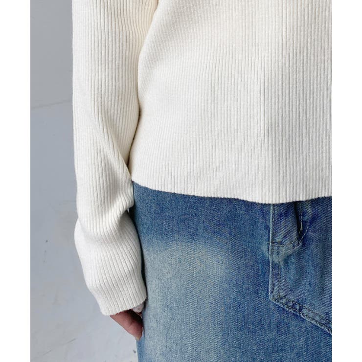 ホルターネックリブニットプルオーバー12G | moment+ | 詳細画像23 