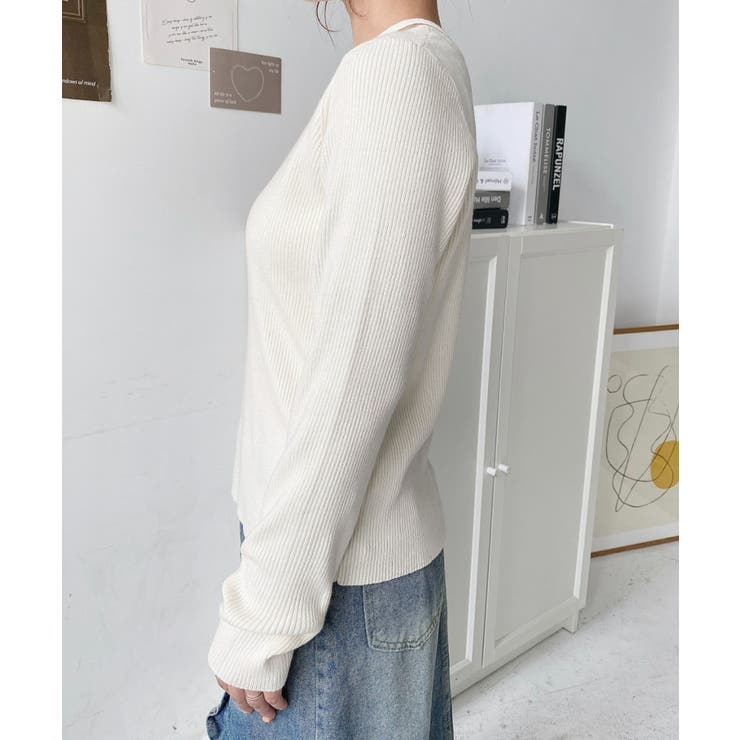 ホルターネックリブニットプルオーバー12G | moment+ | 詳細画像24 