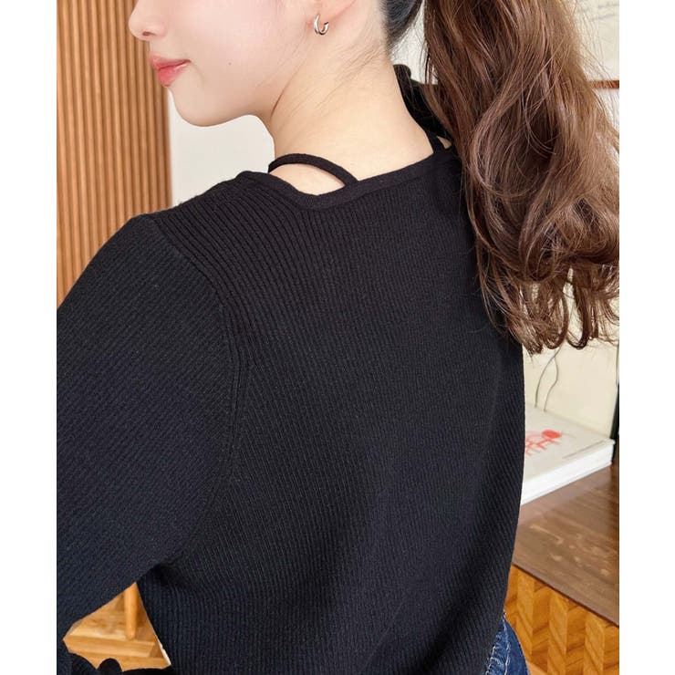 ホルターネックリブニットプルオーバー12G | moment+ | 詳細画像31 