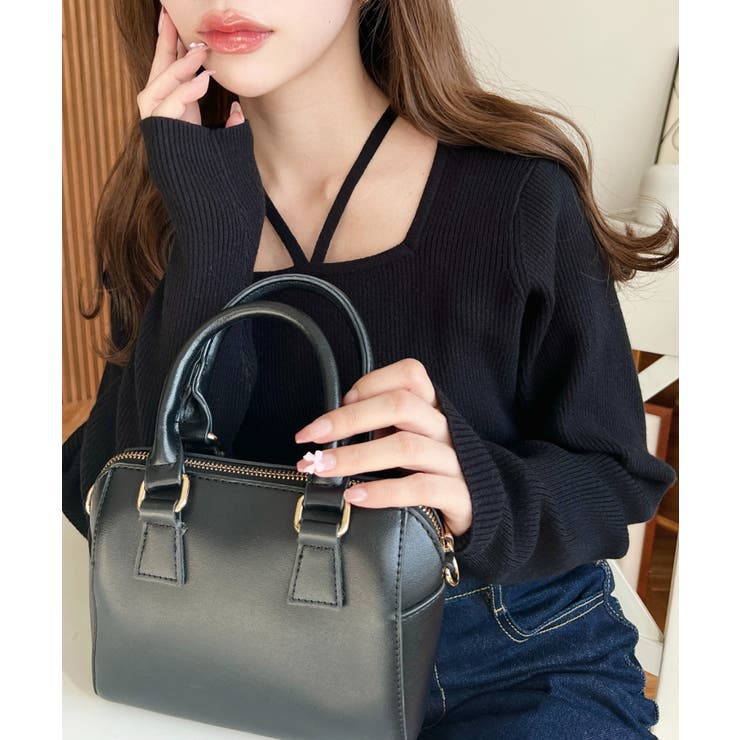 ホルターネックリブニットプルオーバー12G | moment+ | 詳細画像32 