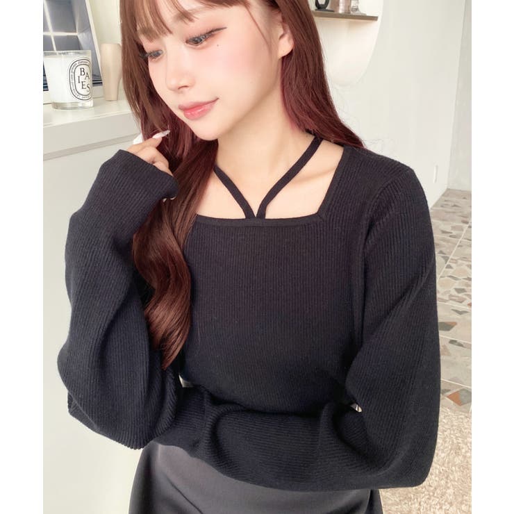 ホルターネックリブニットプルオーバー12G | moment+ | 詳細画像41 