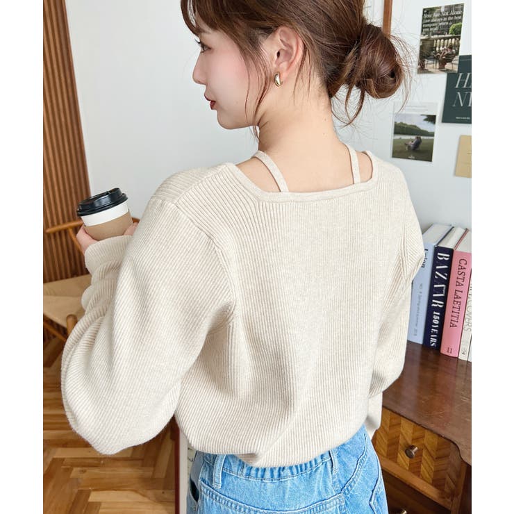 ホルターネックリブニットプルオーバー12G | moment+ | 詳細画像68 