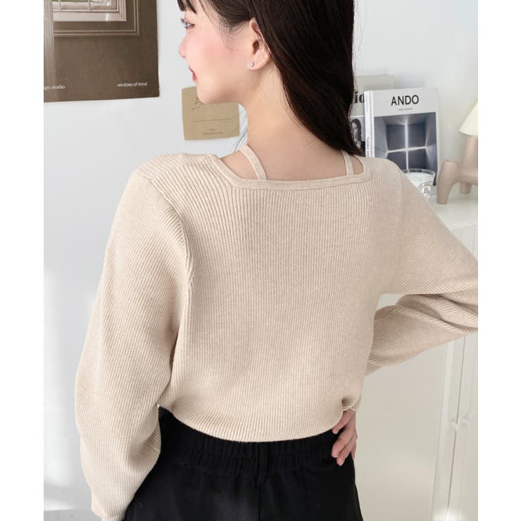 ホルターネックリブニットプルオーバー12G | moment+ | 詳細画像73 