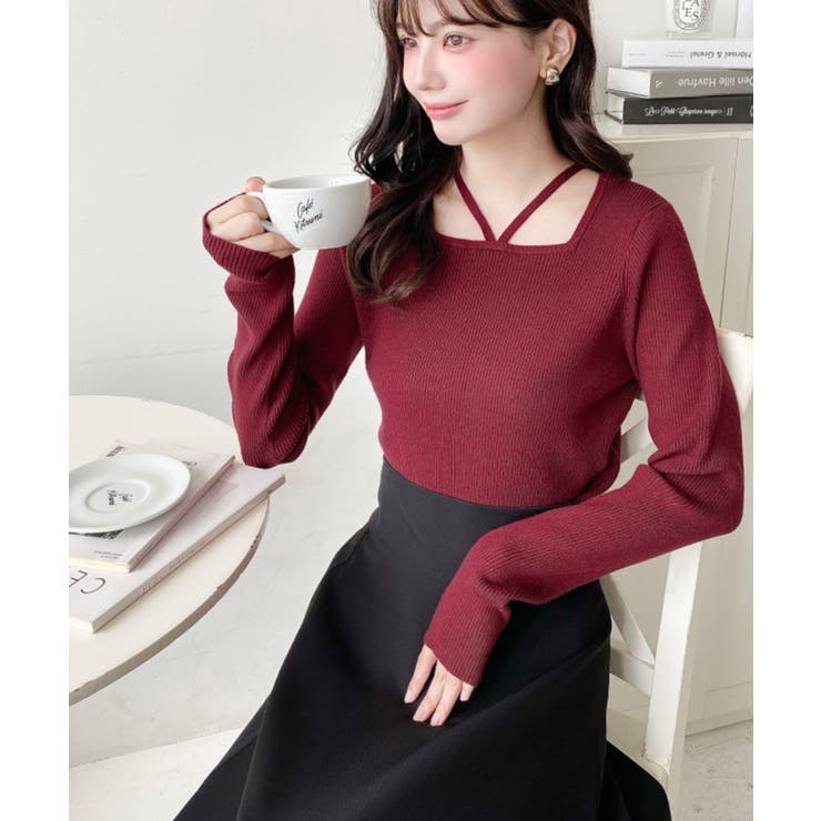 ホルターネックリブニットプルオーバー12G | moment+ | 詳細画像82 