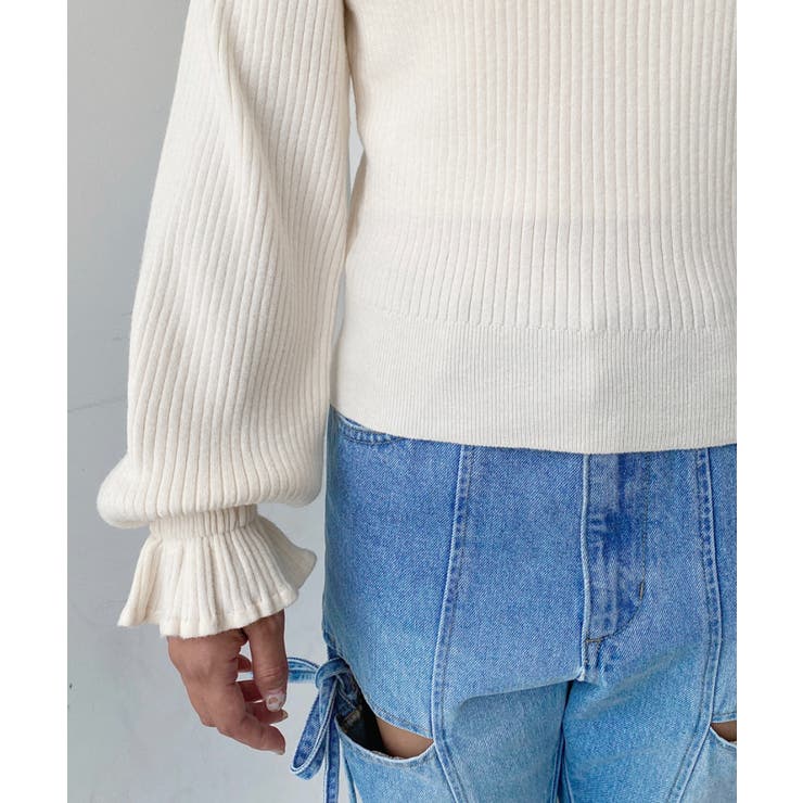 キャンディスリーブリブニットプルオーバー | moment+ | 詳細画像14 