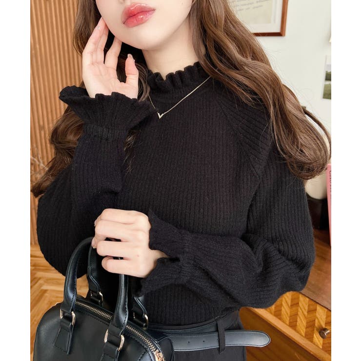 キャンディスリーブリブニットプルオーバー | moment+ | 詳細画像18 