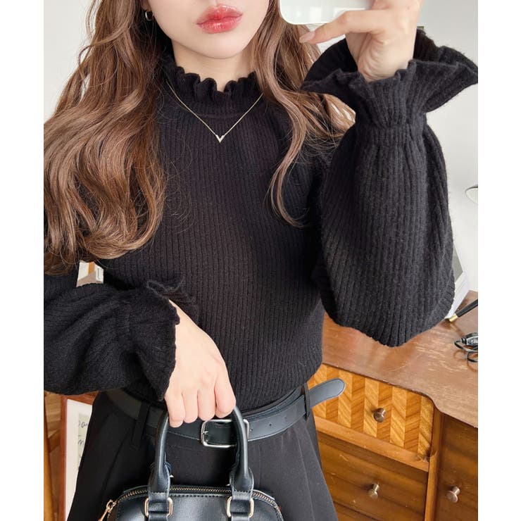 キャンディスリーブリブニットプルオーバー | moment+ | 詳細画像19 