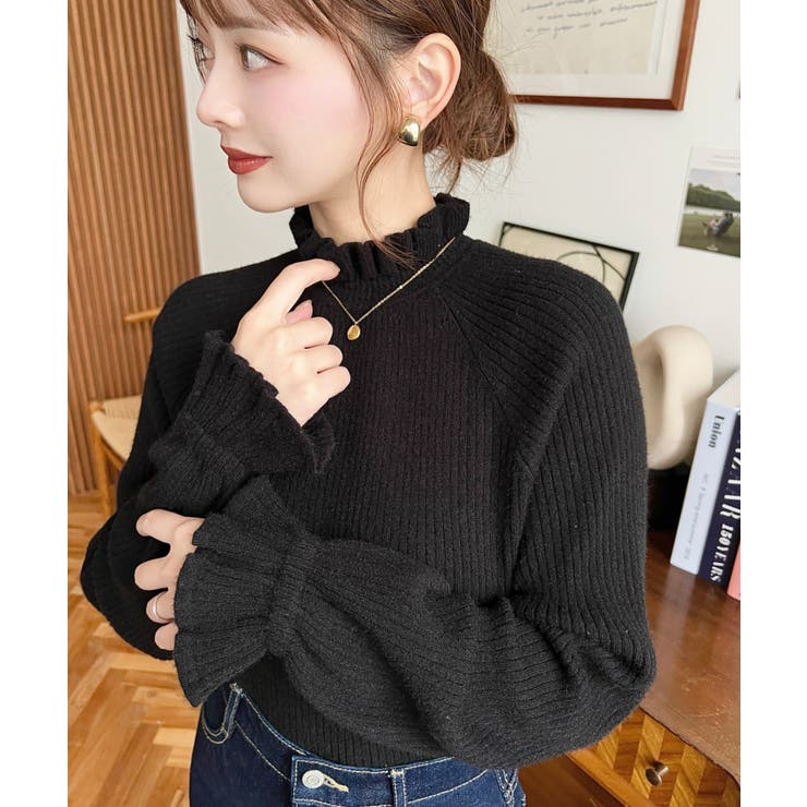 キャンディスリーブリブニットプルオーバー | moment+ | 詳細画像22 