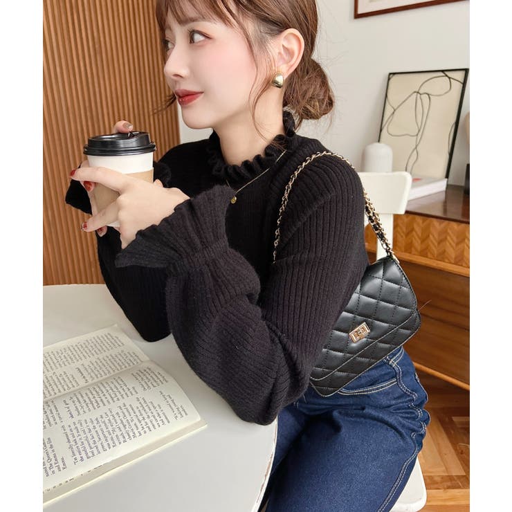 キャンディスリーブリブニットプルオーバー | moment+ | 詳細画像25 