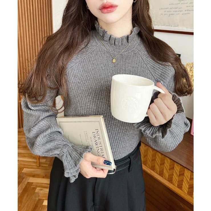 キャンディスリーブリブニットプルオーバー | moment+ | 詳細画像28 