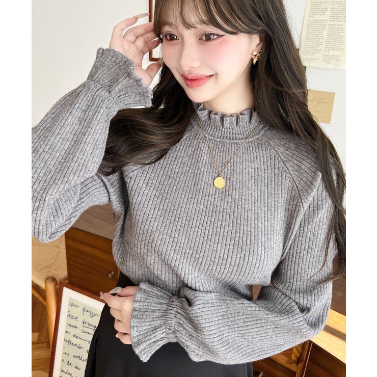 キャンディスリーブリブニットプルオーバー | moment+ | 詳細画像31 