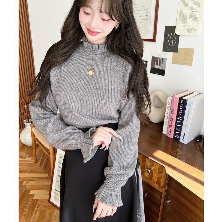 キャンディスリーブリブニットプルオーバー | moment+ | 詳細画像32 