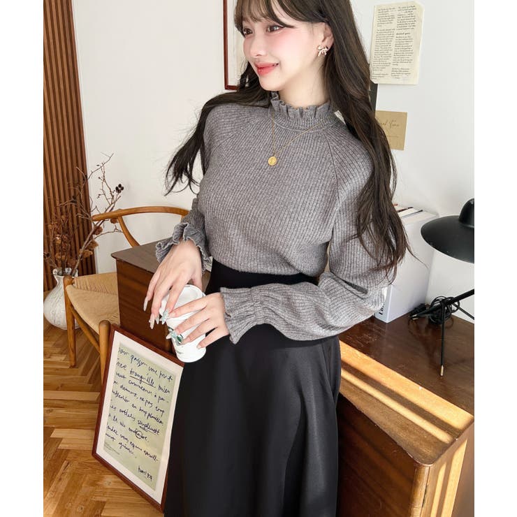 キャンディスリーブリブニットプルオーバー | moment+ | 詳細画像34 