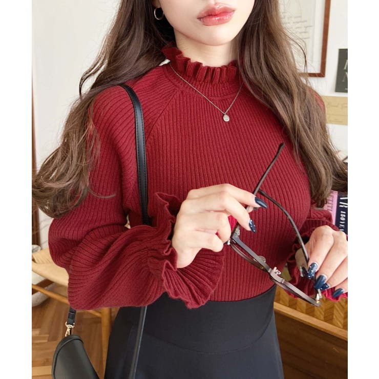 キャンディスリーブリブニットプルオーバー | moment+ | 詳細画像35 