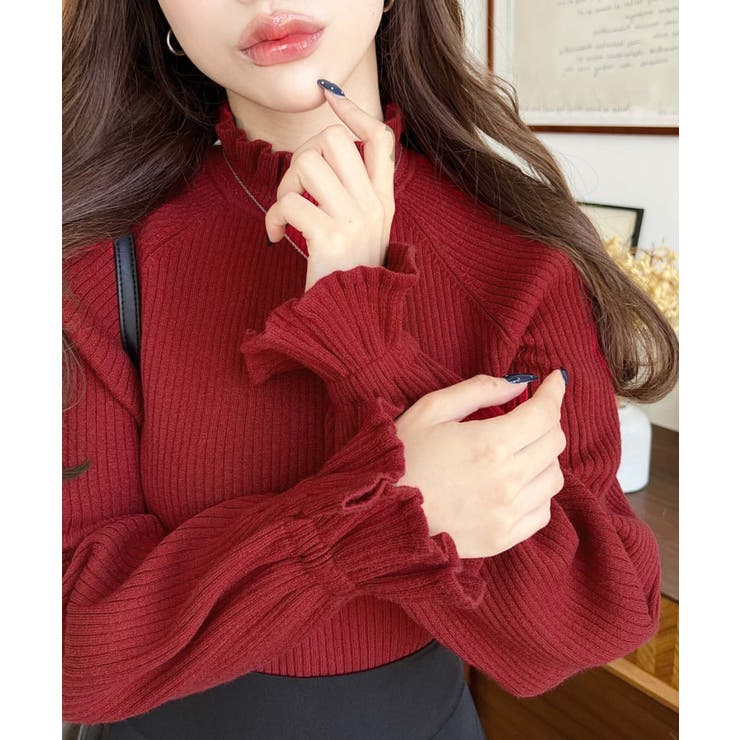 キャンディスリーブリブニットプルオーバー | moment+ | 詳細画像36 