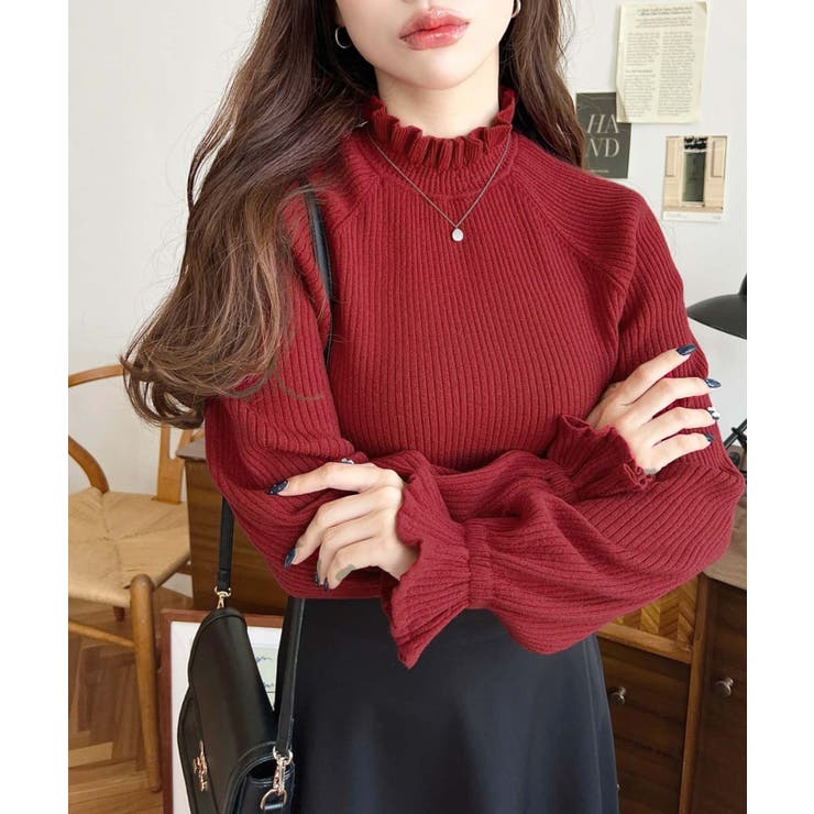 キャンディスリーブリブニットプルオーバー | moment+ | 詳細画像37 