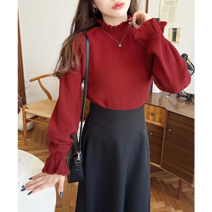 キャンディスリーブリブニットプルオーバー | moment+ | 詳細画像38 