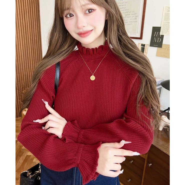 キャンディスリーブリブニットプルオーバー | moment+ | 詳細画像39 