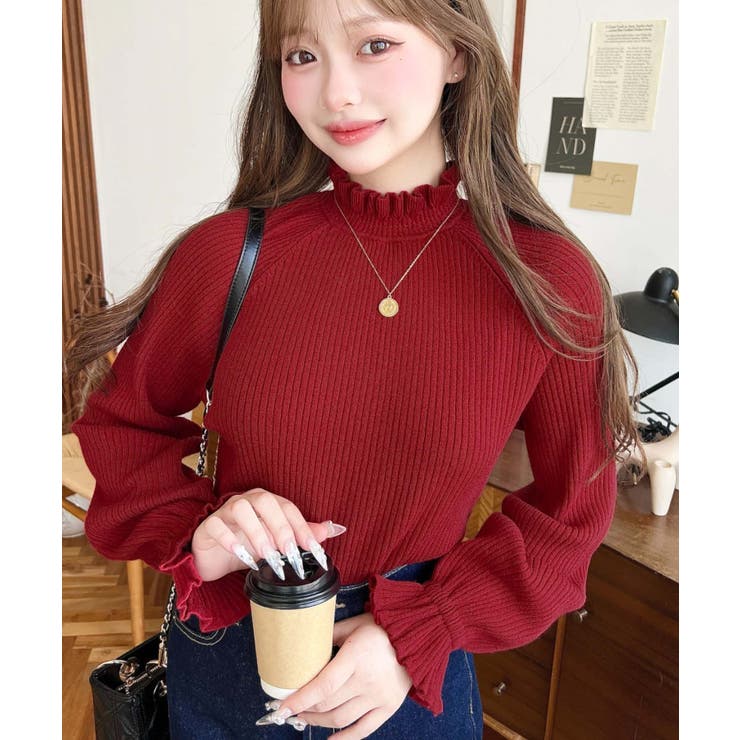 キャンディスリーブリブニットプルオーバー | moment+ | 詳細画像41 