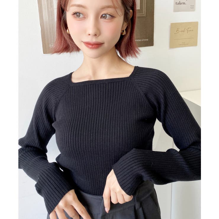 スクエアネックリブニットプルオーバー12G | moment+ | 詳細画像31 