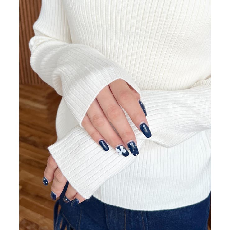 スクエアネックリブニットプルオーバー12G | moment+ | 詳細画像7 