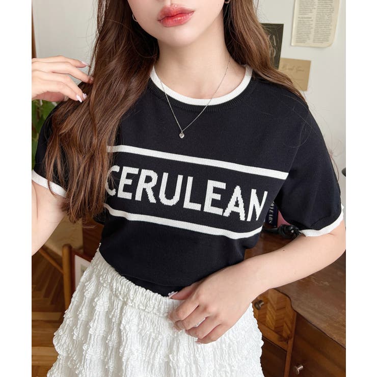 ロゴライン半袖ニットプルオーバー | moment+ | 詳細画像13 