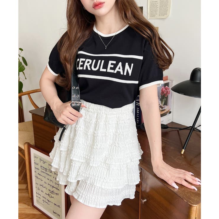 ロゴライン半袖ニットプルオーバー | moment+ | 詳細画像14 