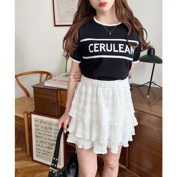 ロゴライン半袖ニットプルオーバー | moment+ | 詳細画像15 