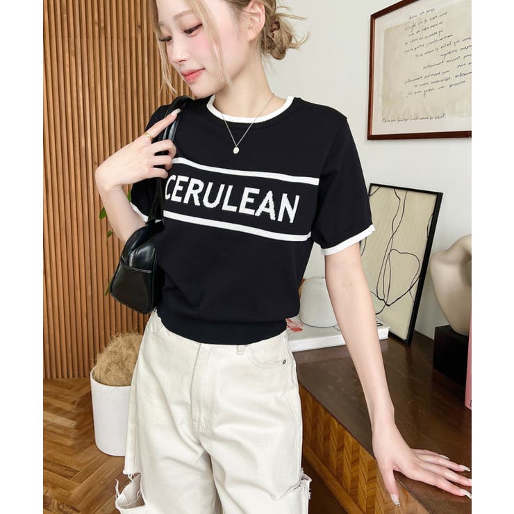 ロゴライン半袖ニットプルオーバー | moment+ | 詳細画像17 