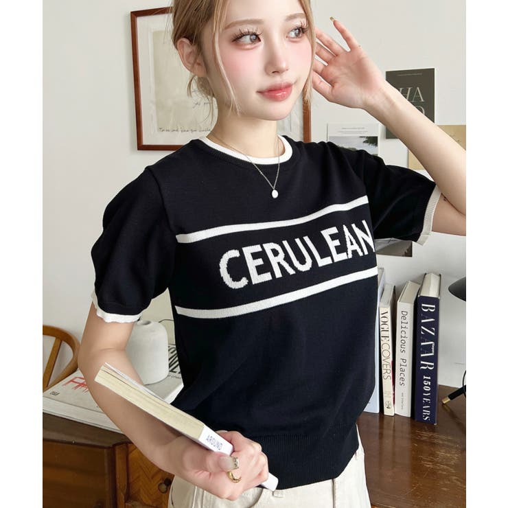 ロゴライン半袖ニットプルオーバー | moment+ | 詳細画像18 