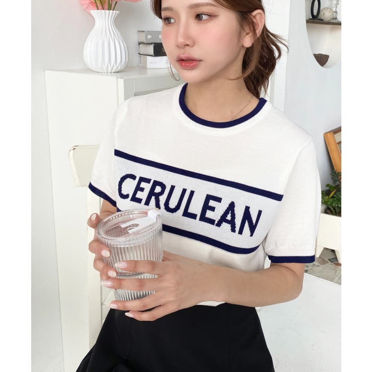 ロゴライン半袖ニットプルオーバー | moment+ | 詳細画像5 