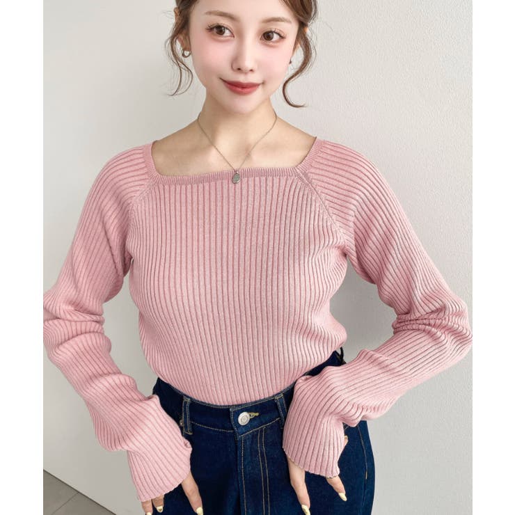 スクエアネックSSリブニットプルオーバー | moment+ | 詳細画像20 