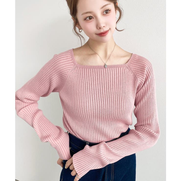 スクエアネックSSリブニットプルオーバー | moment+ | 詳細画像21 