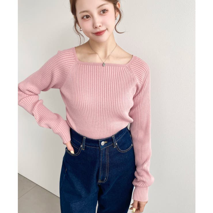 スクエアネックSSリブニットプルオーバー | moment+ | 詳細画像24 