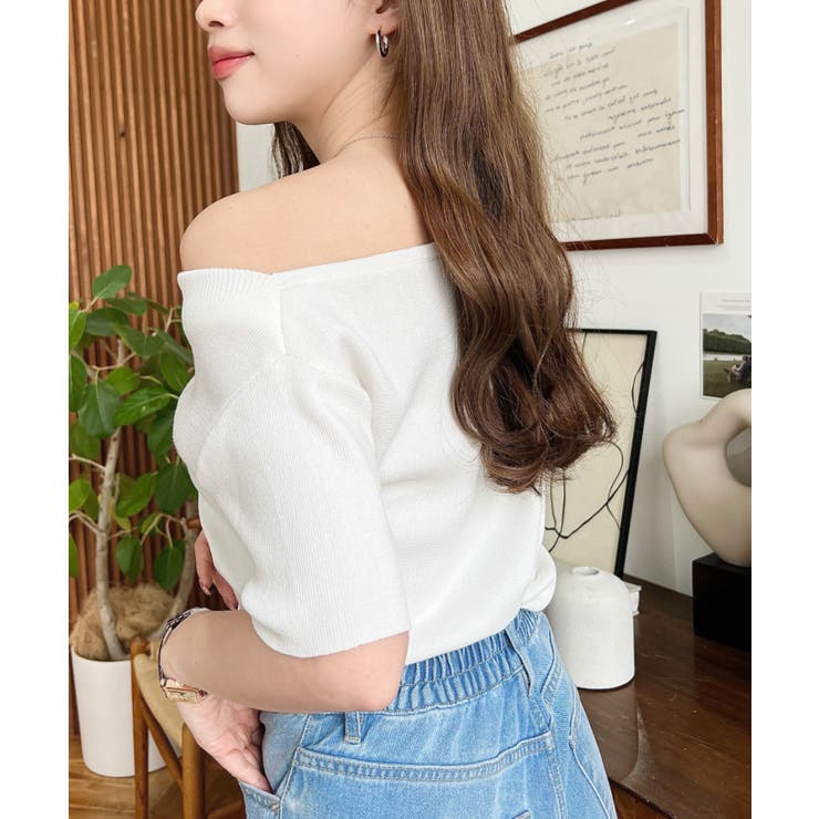 フレンチスリーブワンショルドレープカットソー | moment+ | 詳細画像8 