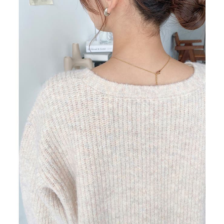 VネックルーズMIXニットカーディガン | moment+ | 詳細画像11 