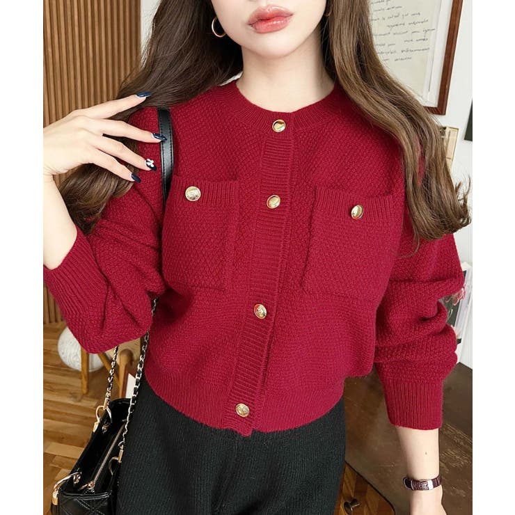 Wポケット金ボタンニットカーディガン | moment+ | 詳細画像20 