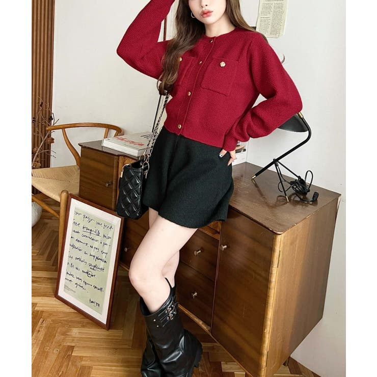 Wポケット金ボタンニットカーディガン | moment+ | 詳細画像22 